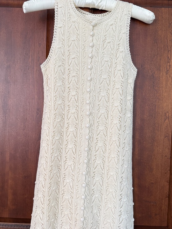 Sezane Dresses & Skirts - Sezane Willa Sleeveless Cream Knit Button-Front Dress
